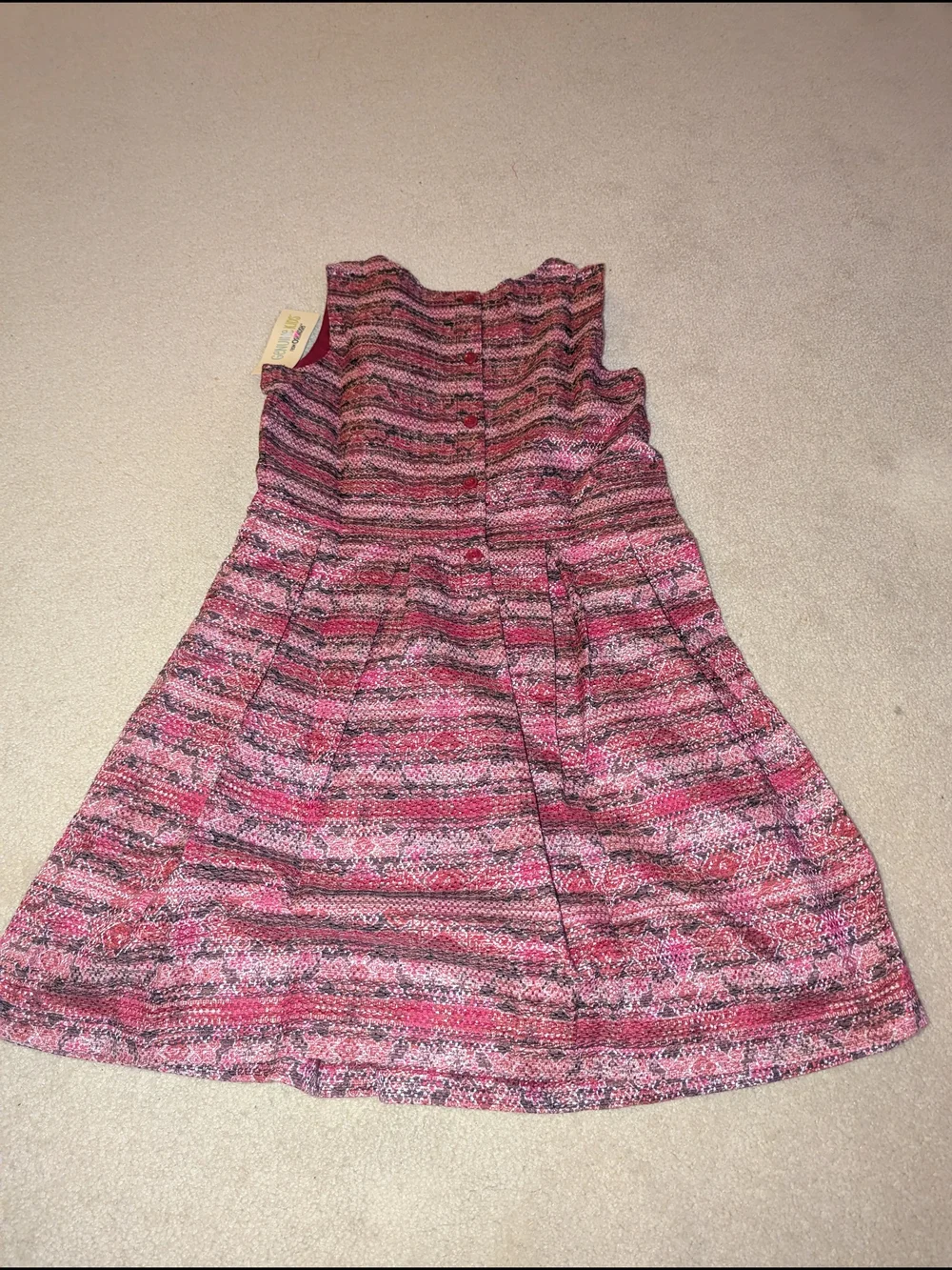 Nwt OshKosh B'gosh Pink Patterned Dress for Girls Sz L 10/12